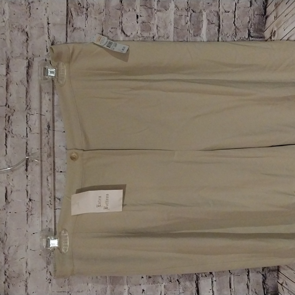 Tan pants from Talbots size 16wp. Stretch, elastic back waist, zipper front with